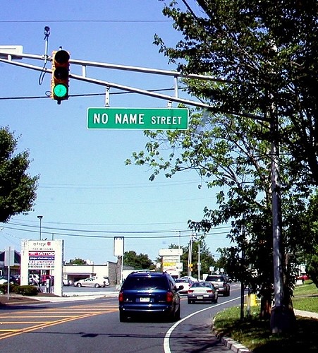 The name this street. Street name. Street name sign.