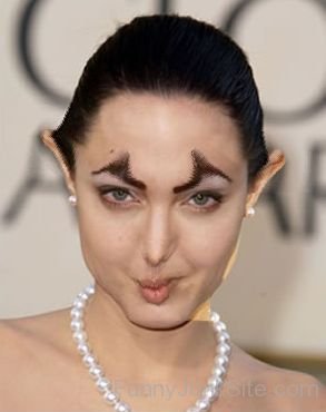 Funny Angelina Jolie Face Photo