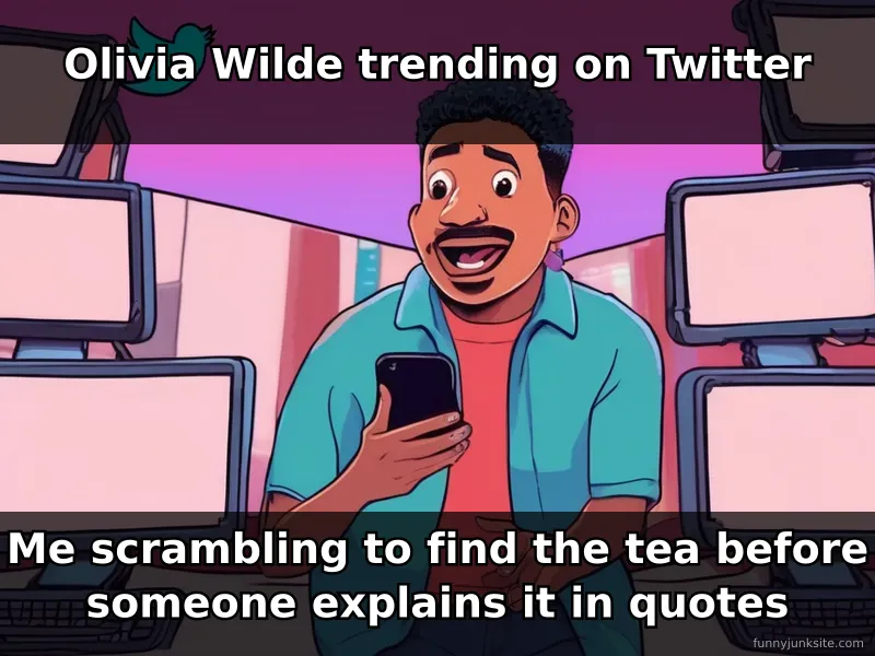 Funny meme about trying to figure out why someone is trending on social media